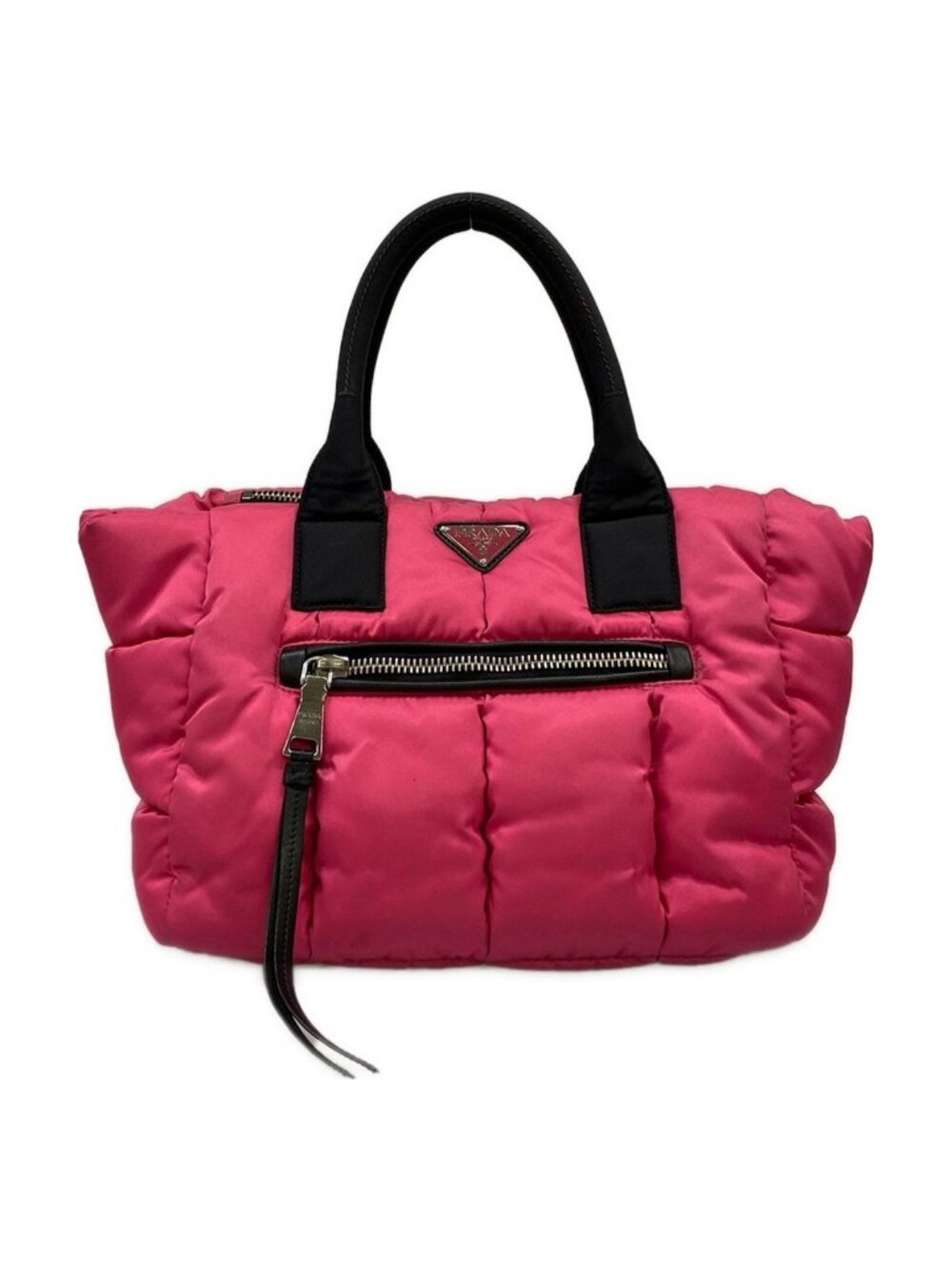 Prada Tote Bag Tessuto Bomber Pink Black